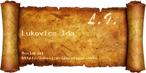 Lukovics Ida névjegykártya